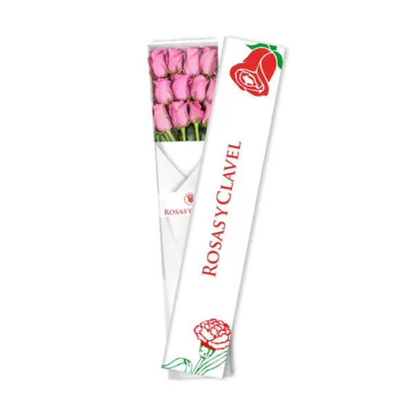 Caja con rosas rosadas de RosasyClavel